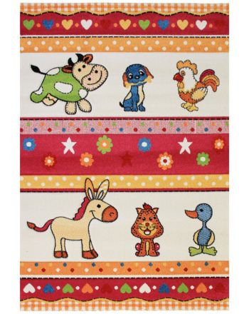 Kinderteppich Zoo Rot