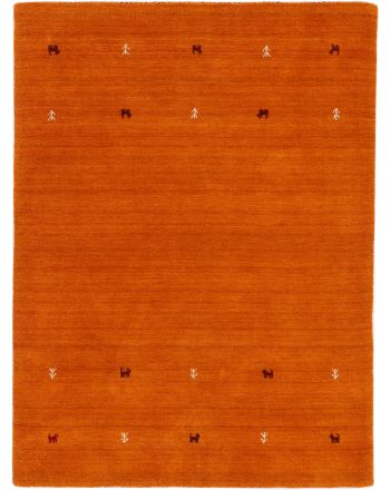 Wollteppich Gabbeh Uni Orange