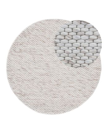 Wollteppich Sina Rund Beige