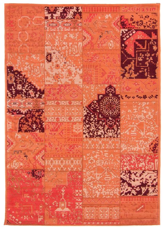 Flachgewebeteppich Kelim Patchwork Sofi Rot