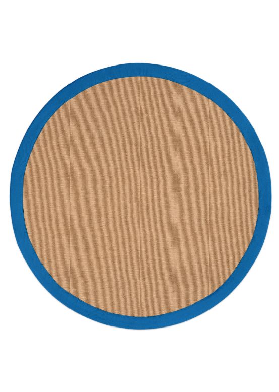 Sisalteppich Rund Blau