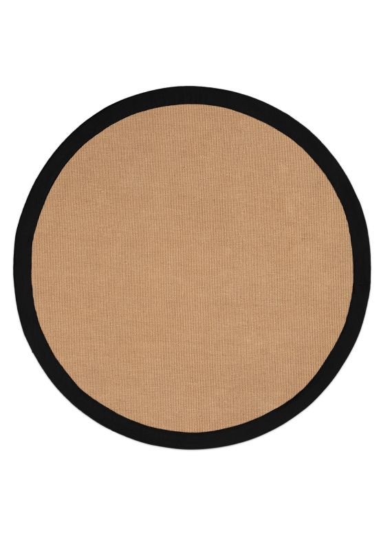 Sisalteppich Rund Schwarz