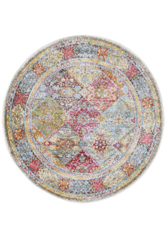 Vintage Teppich Harleen Rund Multicolor